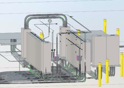 3D Electrical BIM Model – Electrical Building | Redmond Wetland Facilities
3D electrical BIM model of the Electrical Building, capturing the full complexity of underground and above-grade power and control systems in a coordinated model.